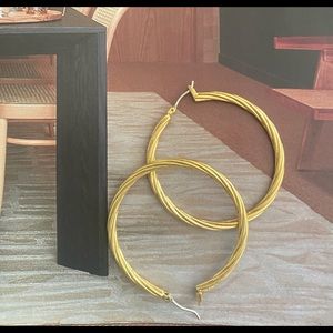 MADEWELL GOLD TWIST HOOPS.
